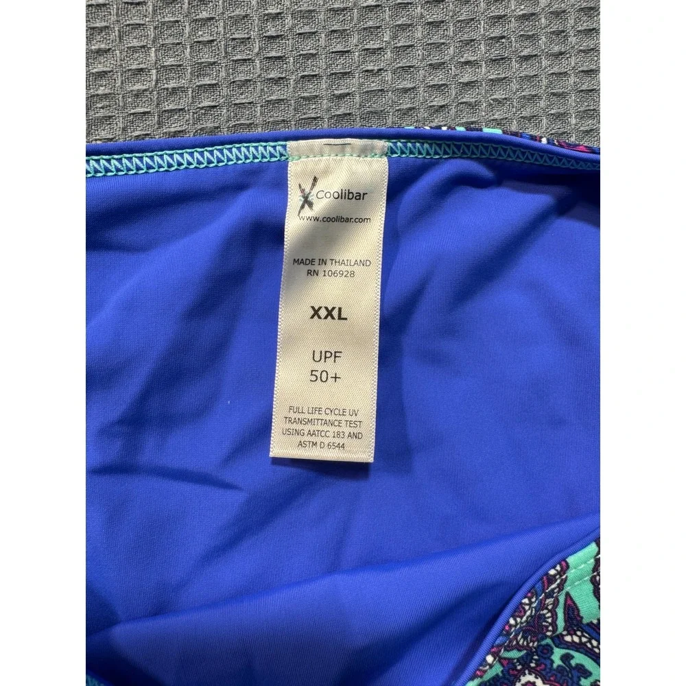 Coolibar Swim Bottoms Womens XXL Blue Paisley UPF 50+ Bikini Briefs
